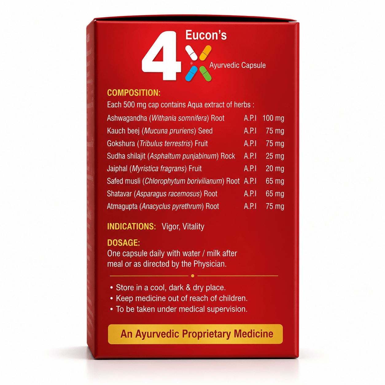 Ayurvedic Eucon's 4x Capsule (Pack Of 6) - HEALTH AIM PHARMACY