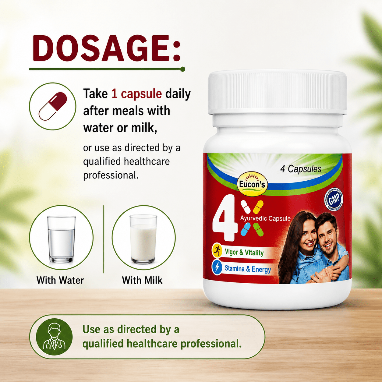 Ayurvedic Eucon's 4x Capsule (Pack Of 6) - HEALTH AIM PHARMACY