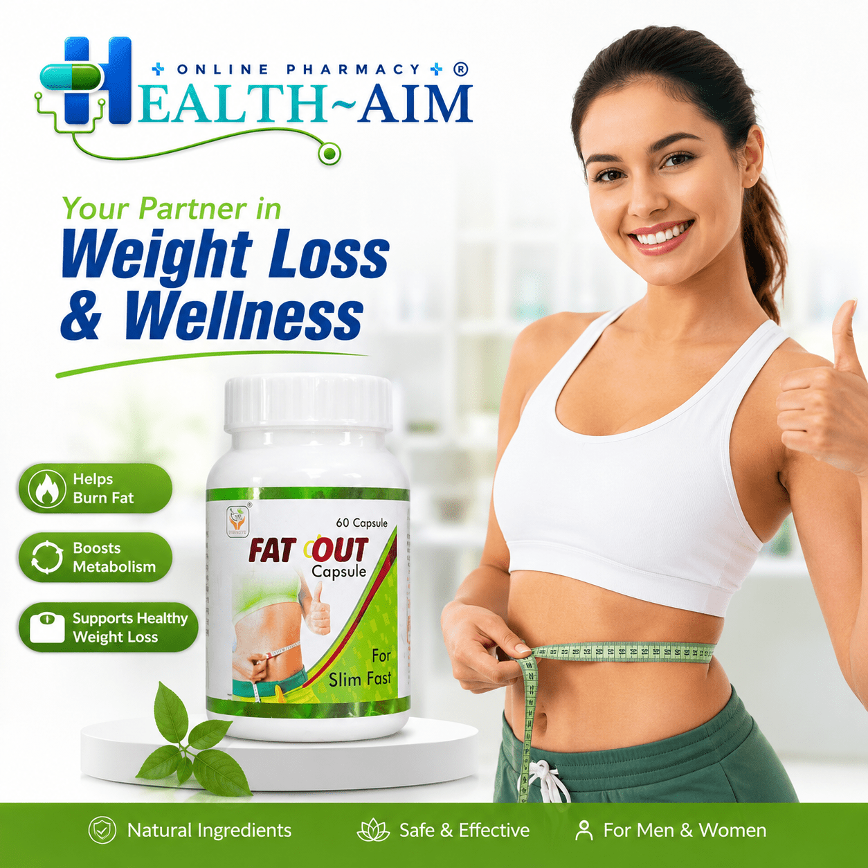 AYURVEDIC FAT OUT 60 CAPSULES - HEALTH AIM PHARMACY