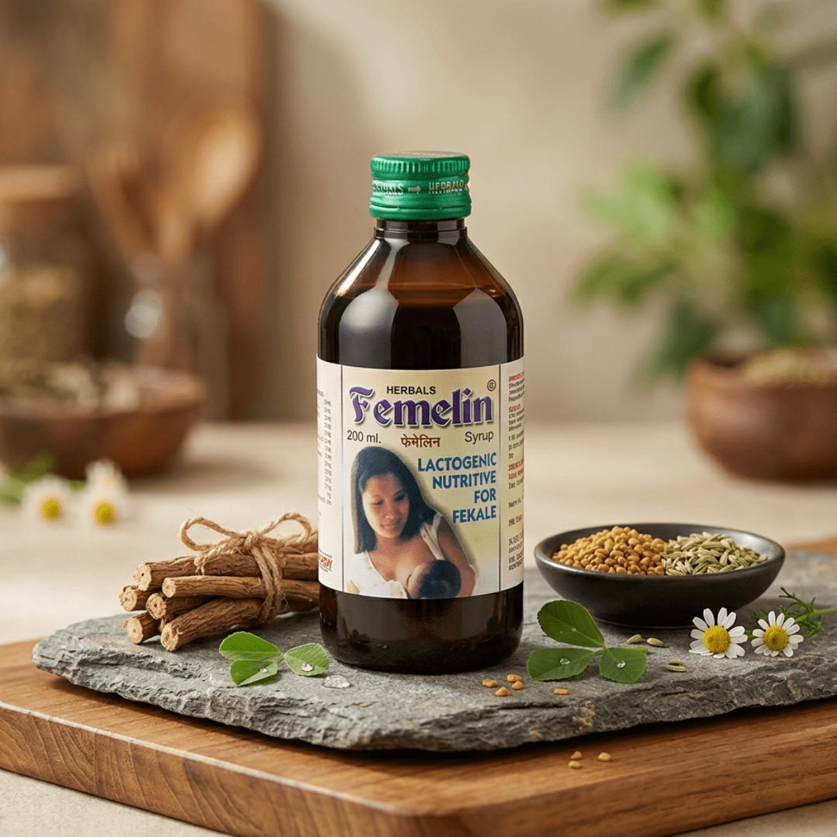 Ayurvedic Femelin Syrup & HealthAim Capsule Combo | 200ml + 50Caps | Combo Pack - HEALTH AIM PHARMACY