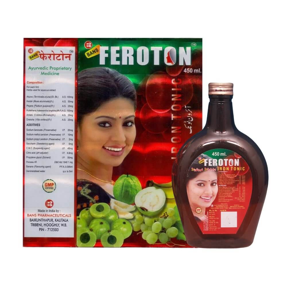 Ayurvedic Feroton Iron Tonic 450ml ( pack of 2 ) - HEALTH AIM PHARMACY
