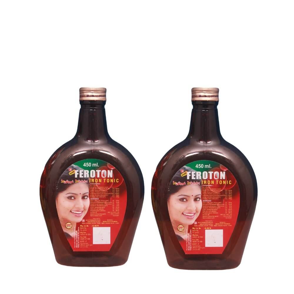 Ayurvedic Feroton Iron Tonic 450ml ( pack of 2 ) - HEALTH AIM PHARMACY