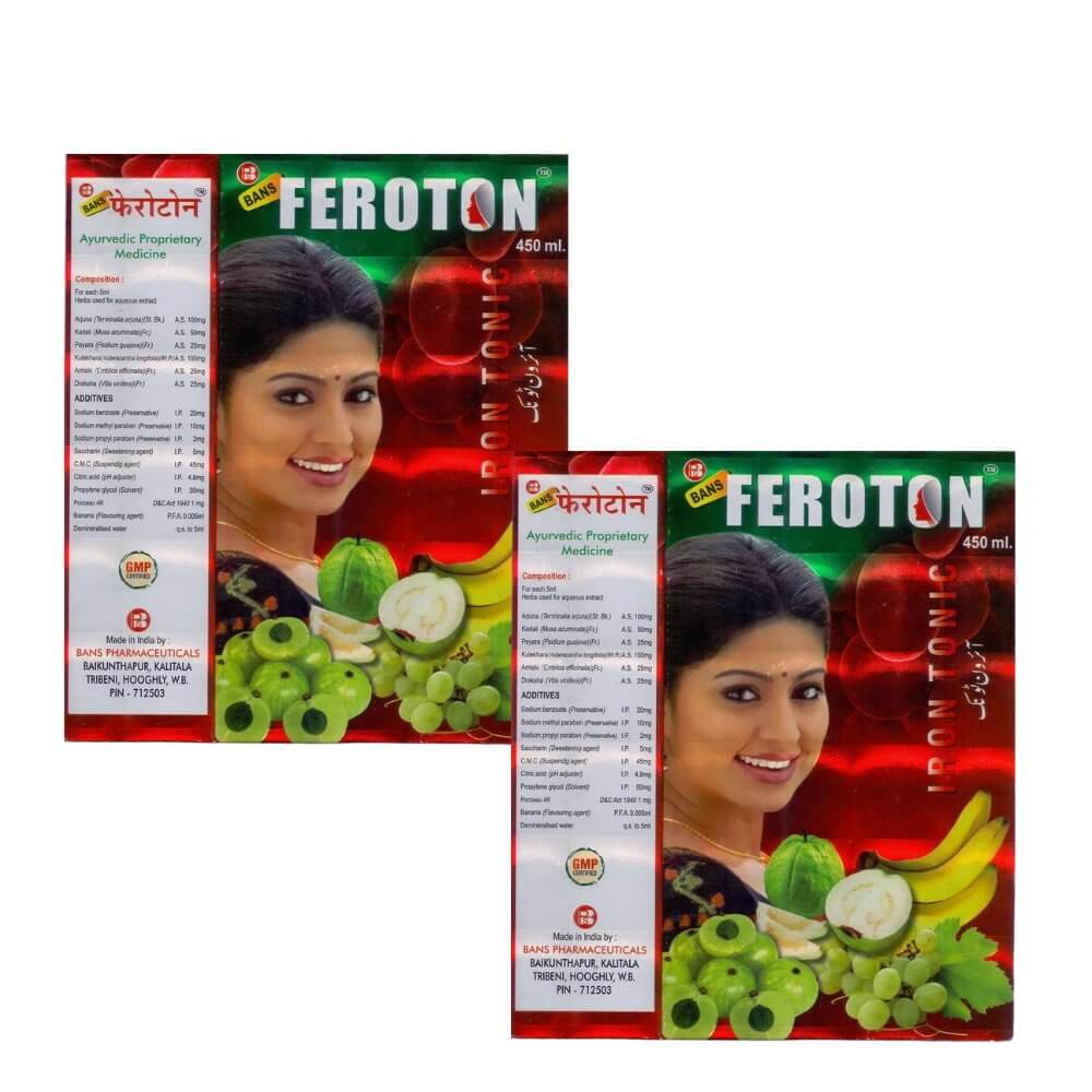 Ayurvedic Feroton Iron Tonic 450ml ( pack of 2 ) - HEALTH AIM PHARMACY