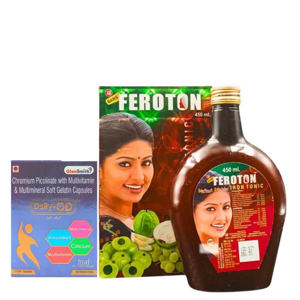 Ayurvedic Feroton Iron Tonic & Daily - OD Capsule (Combo Pack) - HEALTH AIM PHARMACY