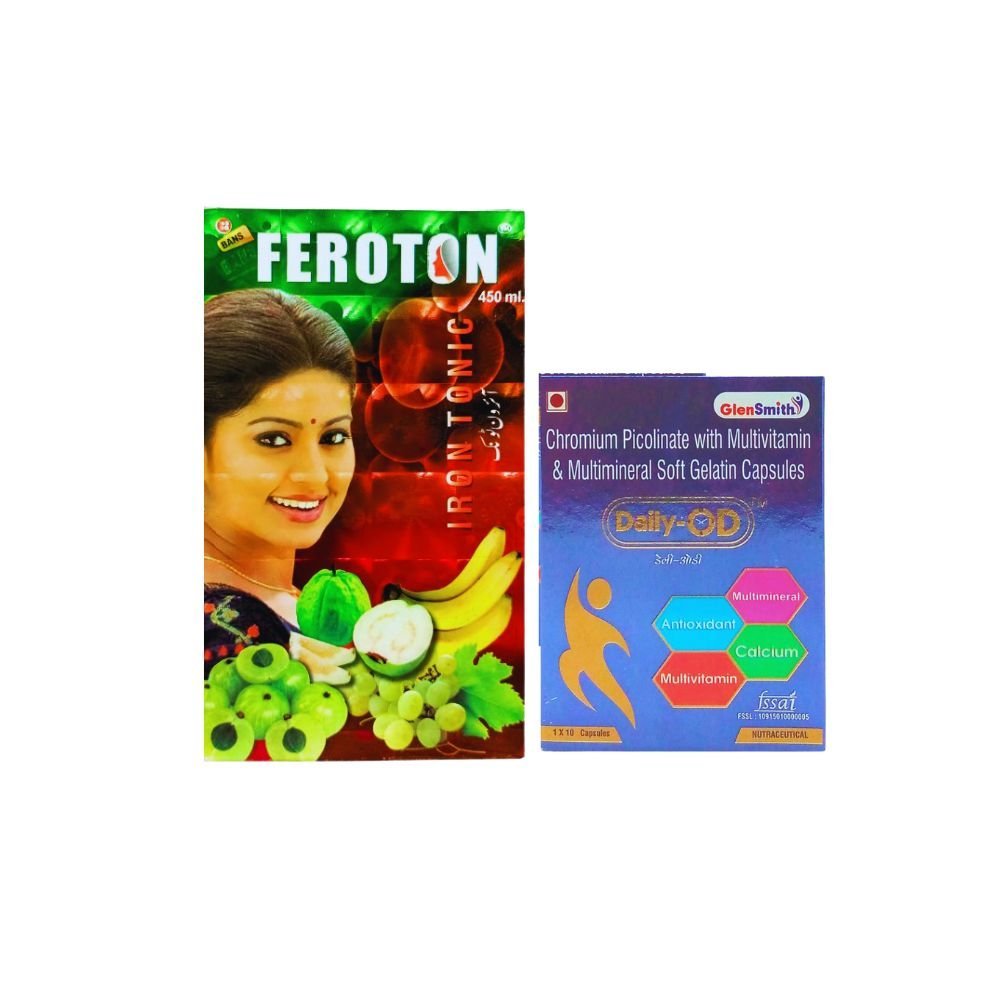 Ayurvedic Feroton Iron Tonic & Daily - OD Capsule (Combo Pack) - HEALTH AIM PHARMACY