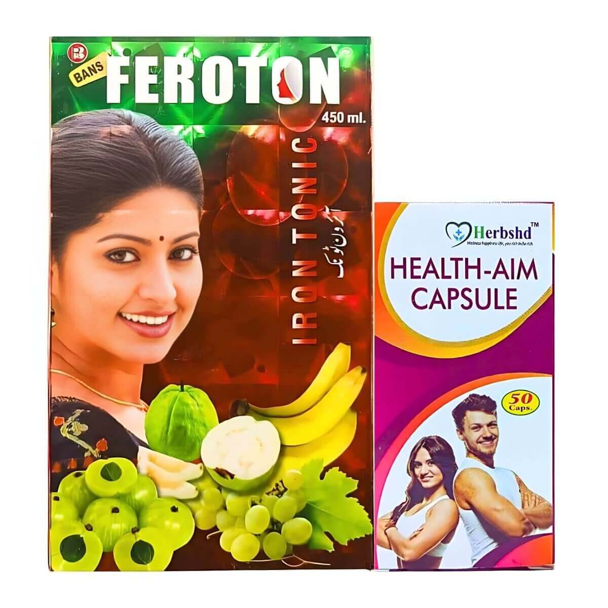 Ayurvedic Feroton Iron Tonic & Health - Aim Capsule Increases immunity - HEALTH AIM PHARMACY