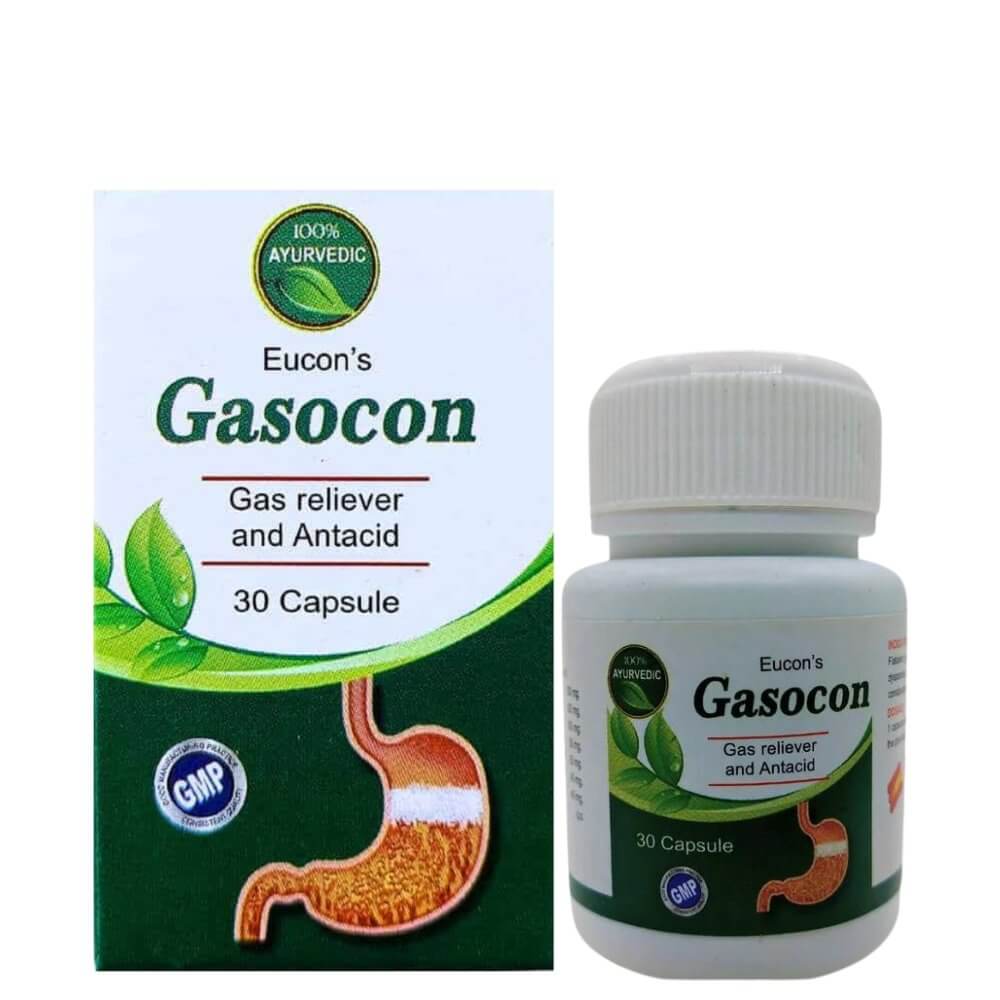 Ayurvedic Gas Reliver And Antacid Gasocon 30 Capsule ( pack of 3 ) - HEALTH AIM PHARMACY