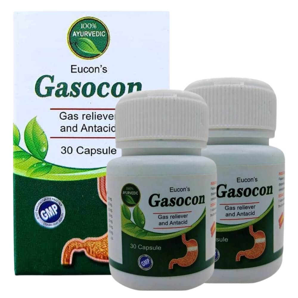 Ayurvedic Gas Reliver And Antacid Gasocon 30 Capsule ( pack of 3 ) - HEALTH AIM PHARMACY