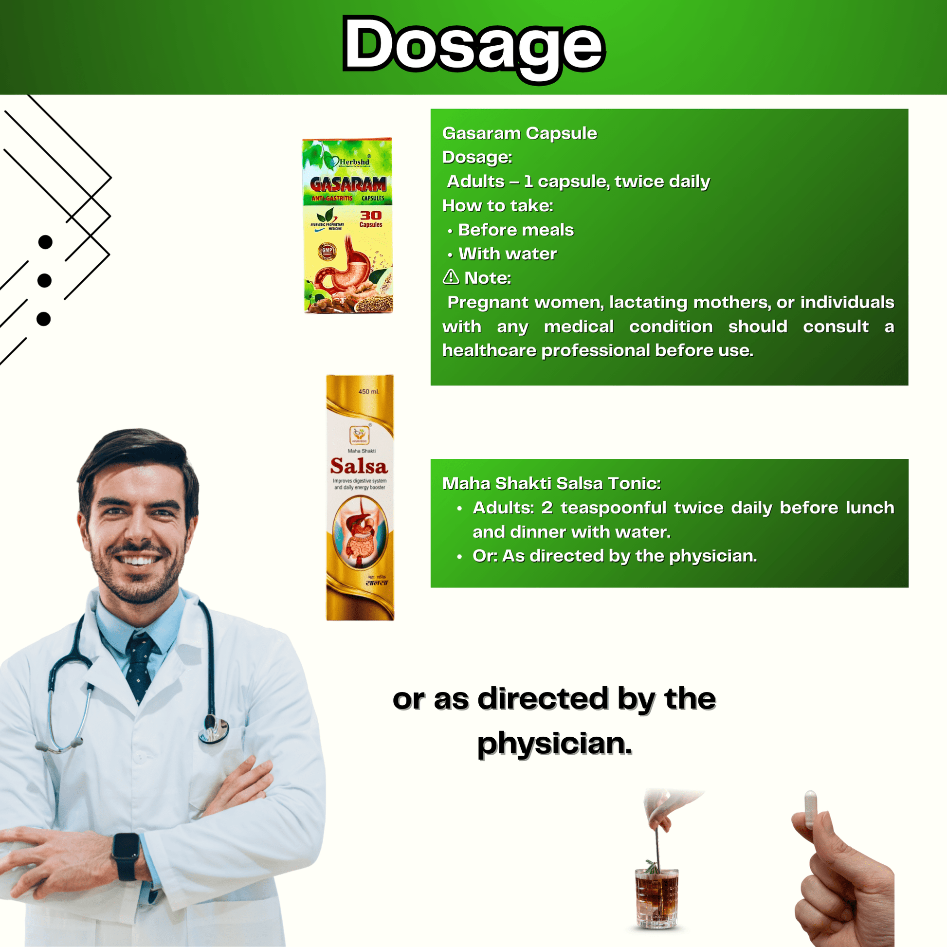 Ayurvedic Gasaram Capsule + Maha Shakti Salsa Tonic | 30Caps + 450ml | Combo Pack - HEALTH AIM PHARMACY