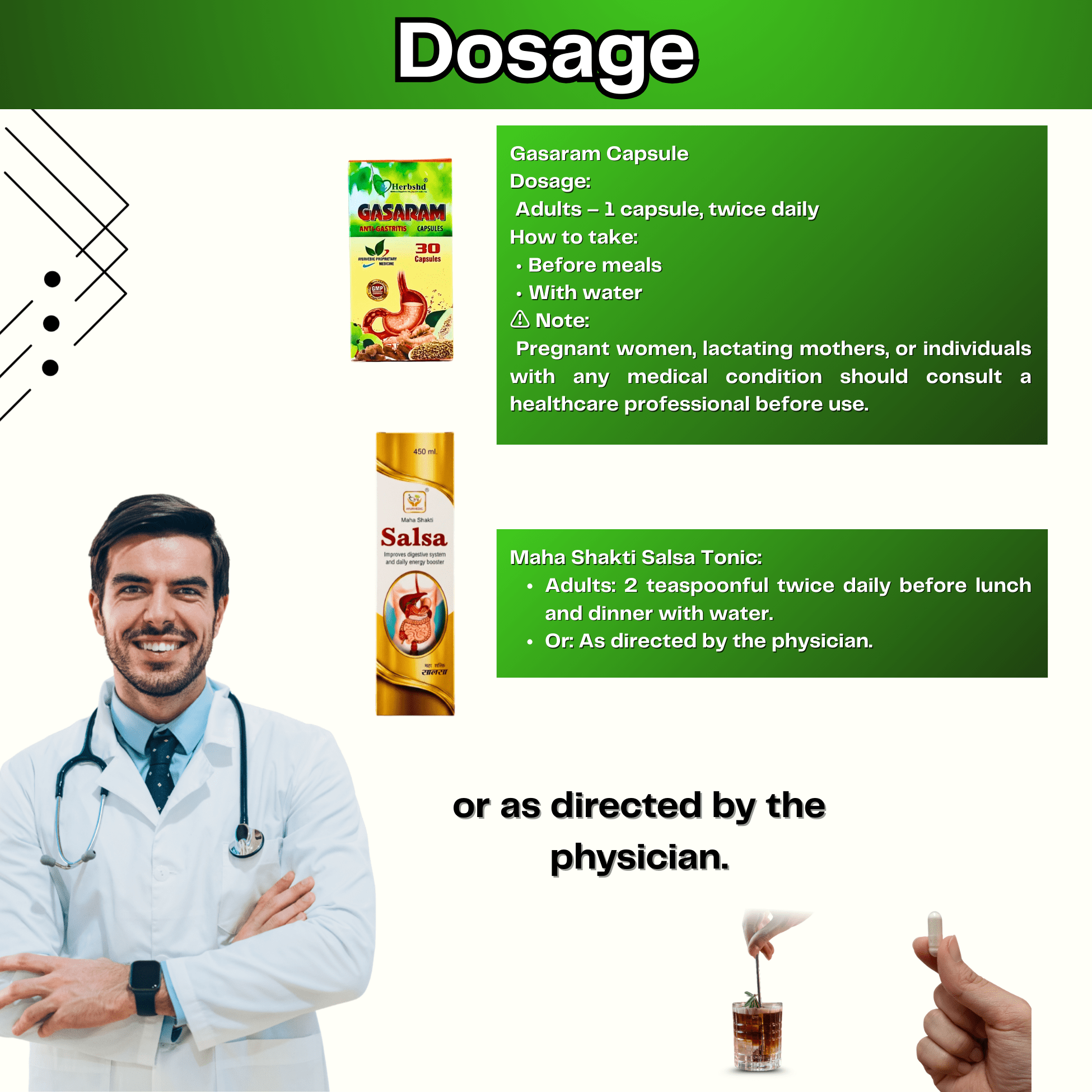 Ayurvedic Gasaram Capsule + Maha Shakti Salsa Tonic | 30Caps + 450ml | Combo Pack - HEALTH AIM PHARMACY