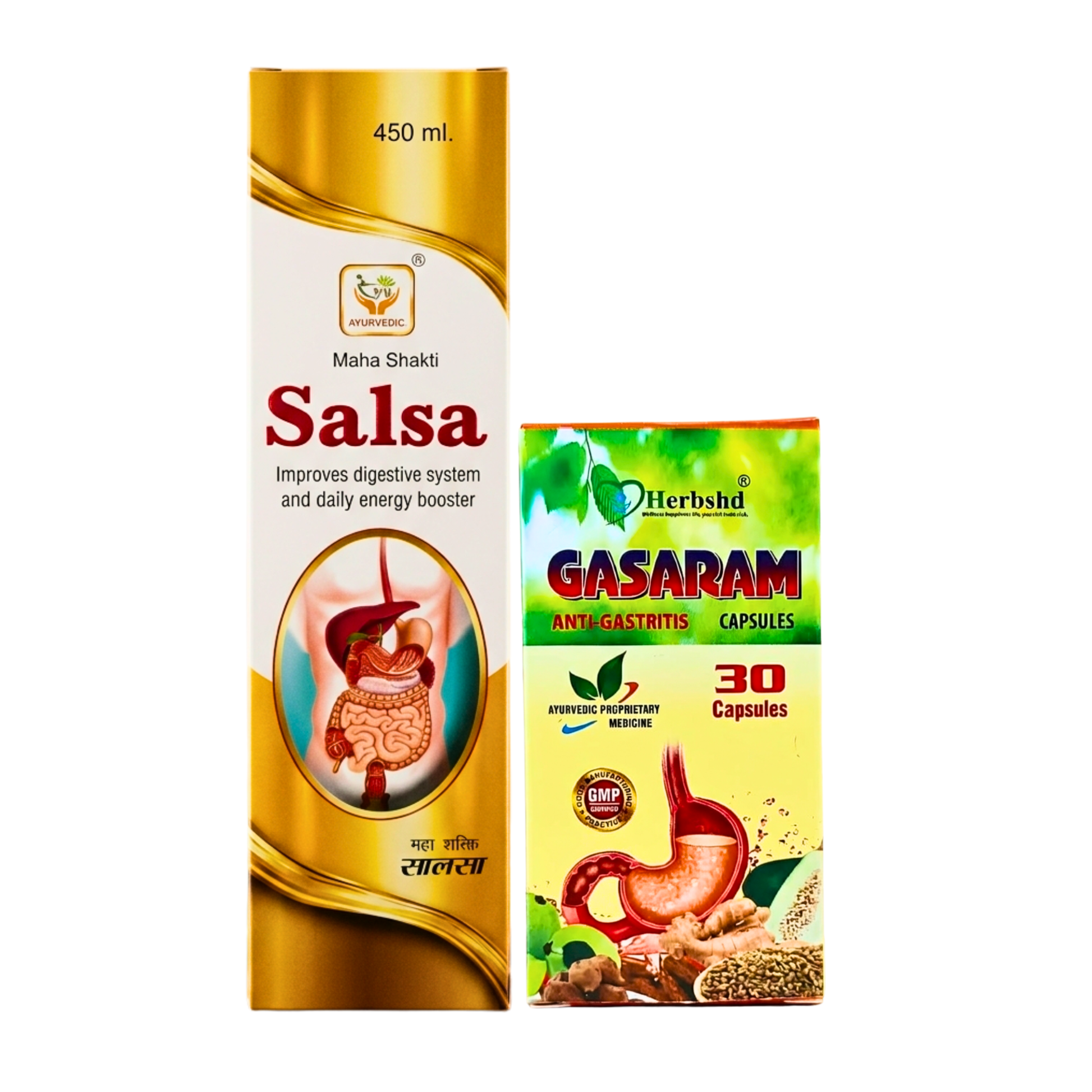 Ayurvedic Gasaram Capsule + Maha Shakti Salsa Tonic | 30Caps + 450ml | Combo Pack - HEALTH AIM PHARMACY