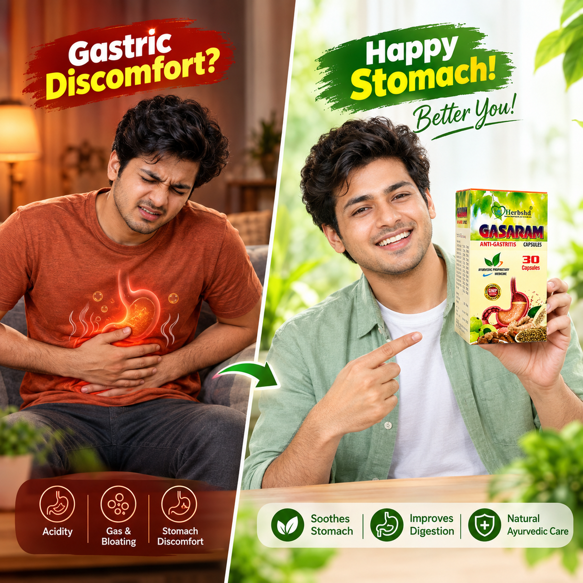 Ayurvedic Gasaram Capsule Pack of 2 + Get Health Aim Capsule FREE - HEALTH AIM PHARMACY