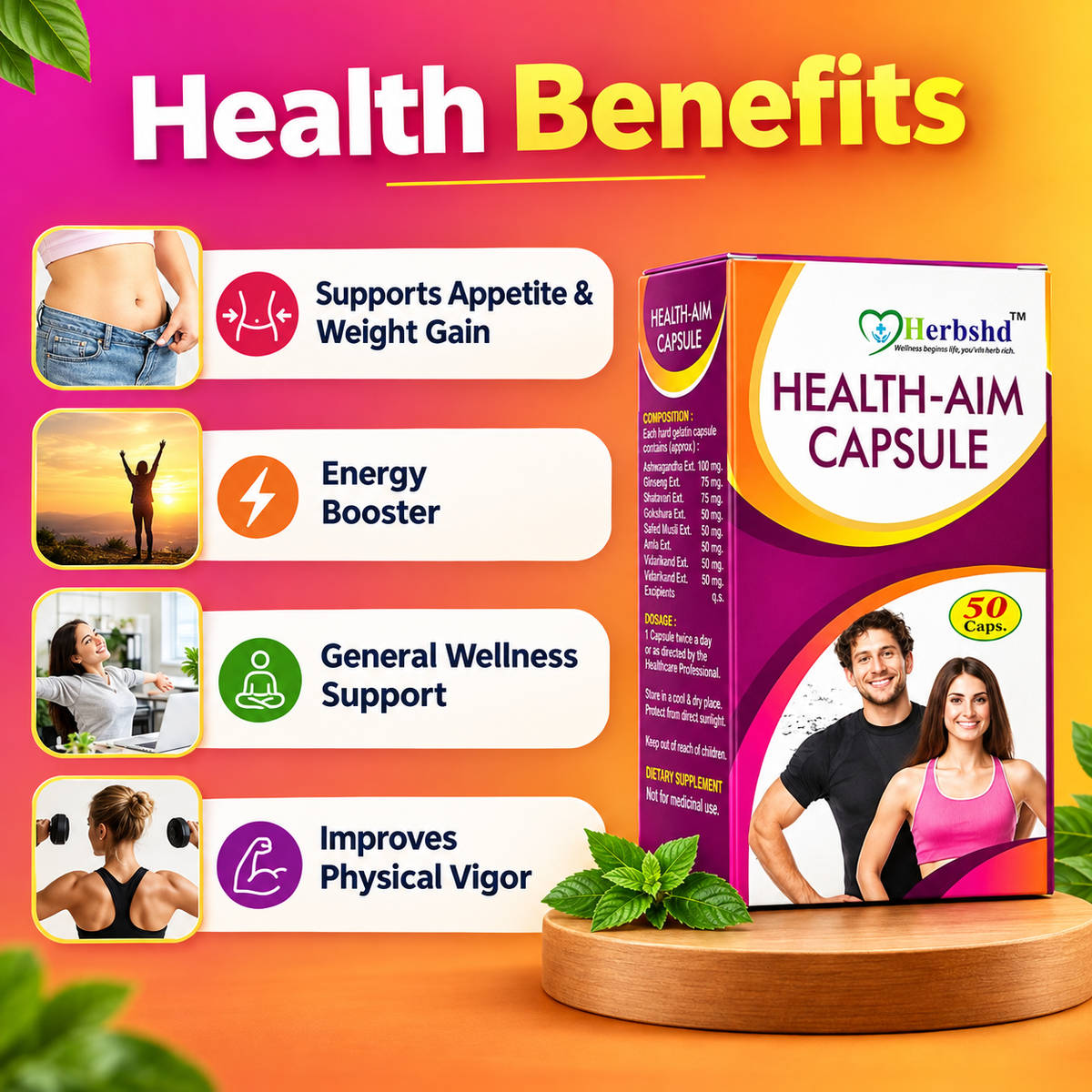 Ayurvedic Gasaram Capsule Pack of 2 + Get Health Aim Capsule FREE - HEALTH AIM PHARMACY