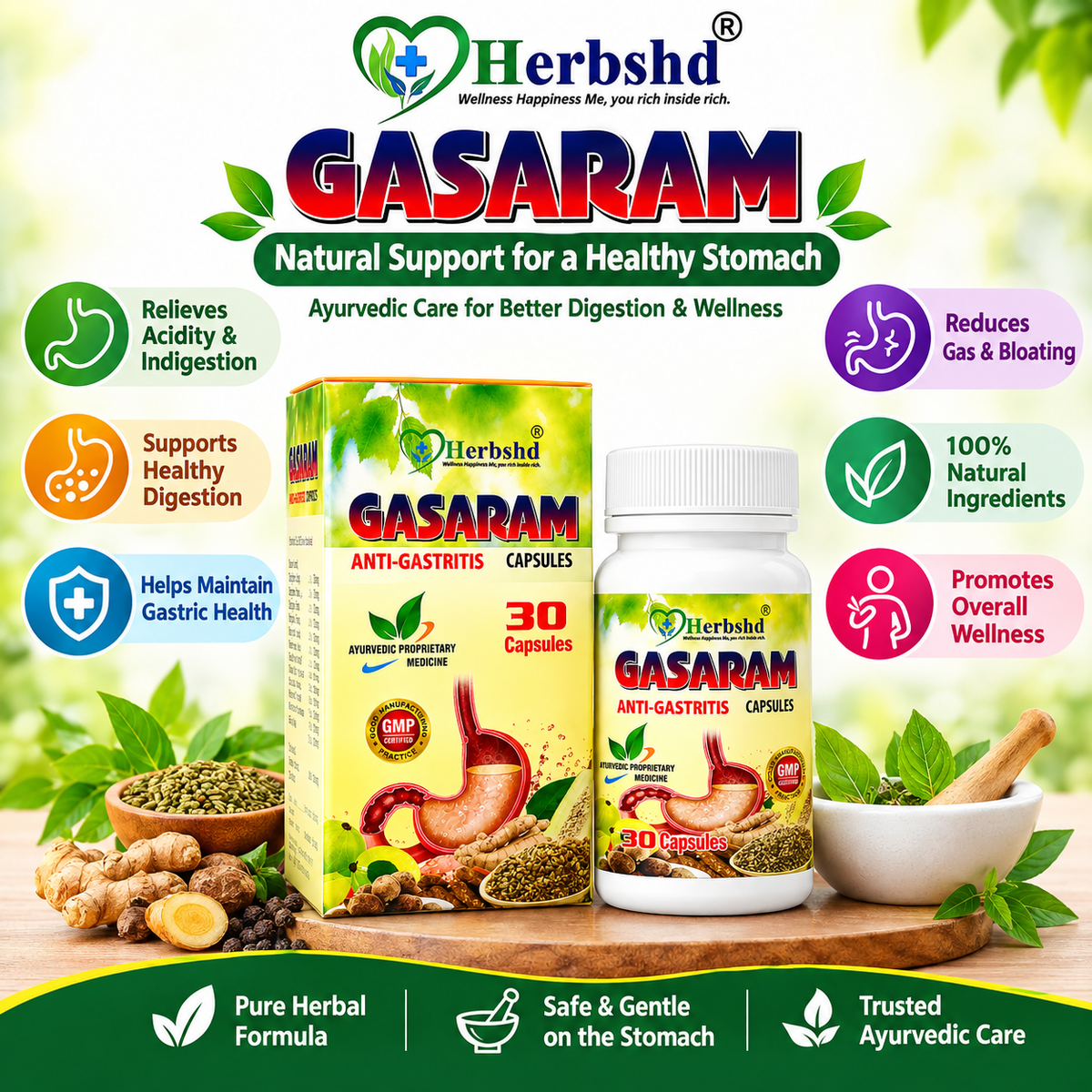 Ayurvedic Gasaram Capsule Pack of 2 + Get Health Aim Capsule FREE - HEALTH AIM PHARMACY