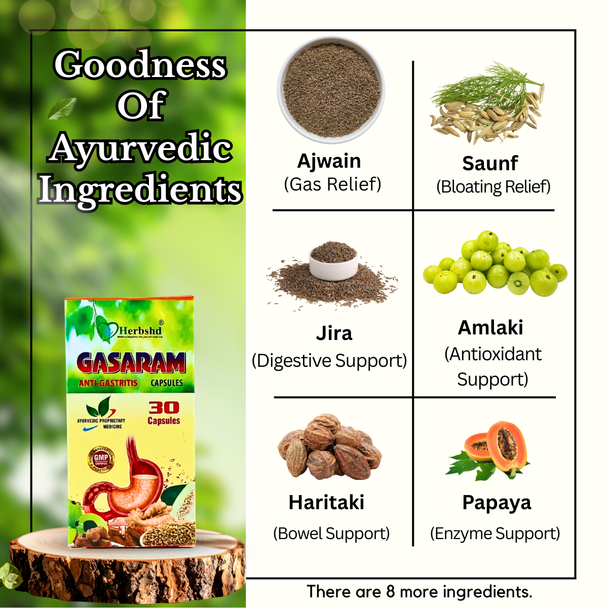 Ayurvedic Gasaram Capsules + Herbovine Tonic | 30Caps + 450ml | combo Pack - HEALTH AIM PHARMACY