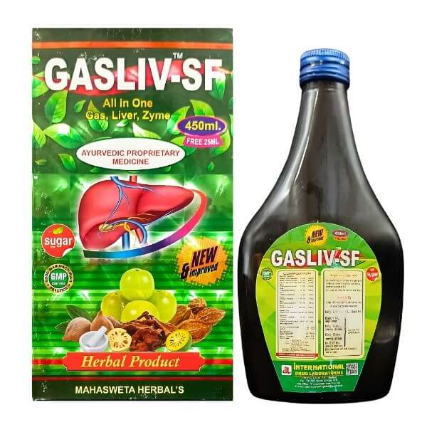 Ayurvedic Gasliv - Sf Tonic For constipation 450ml. (pack of 2) - HEALTH AIM PHARMACY