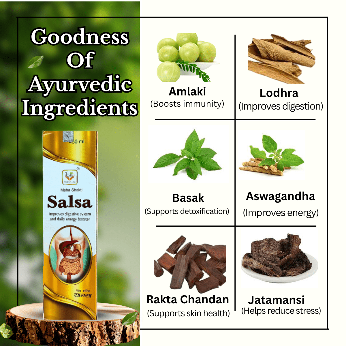 Ayurvedic Gastodin Tablet and Laxogin Powder & Maha Shakti Salsa Tonic Combo | 60Tabs + 100gm + 450ml | Combo Pack - HEALTH AIM PHARMACY