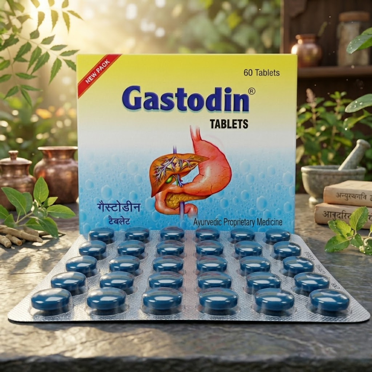 Ayurvedic Gastodin Tablet and Laxogin Powder & Maha Shakti Salsa Tonic Combo | 60Tabs + 100gm + 450ml | Combo Pack - HEALTH AIM PHARMACY