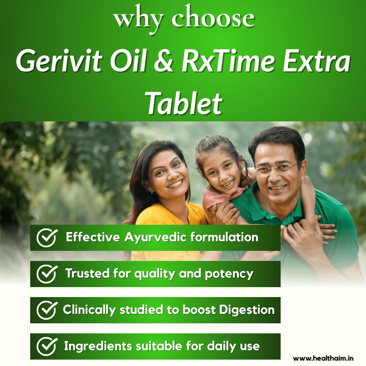 Ayurvedic Gerivit Oil Pack of 3 & Rxtime Extra Tablet Pack of 2 | Combo Pack - HEALTH AIM PHARMACY