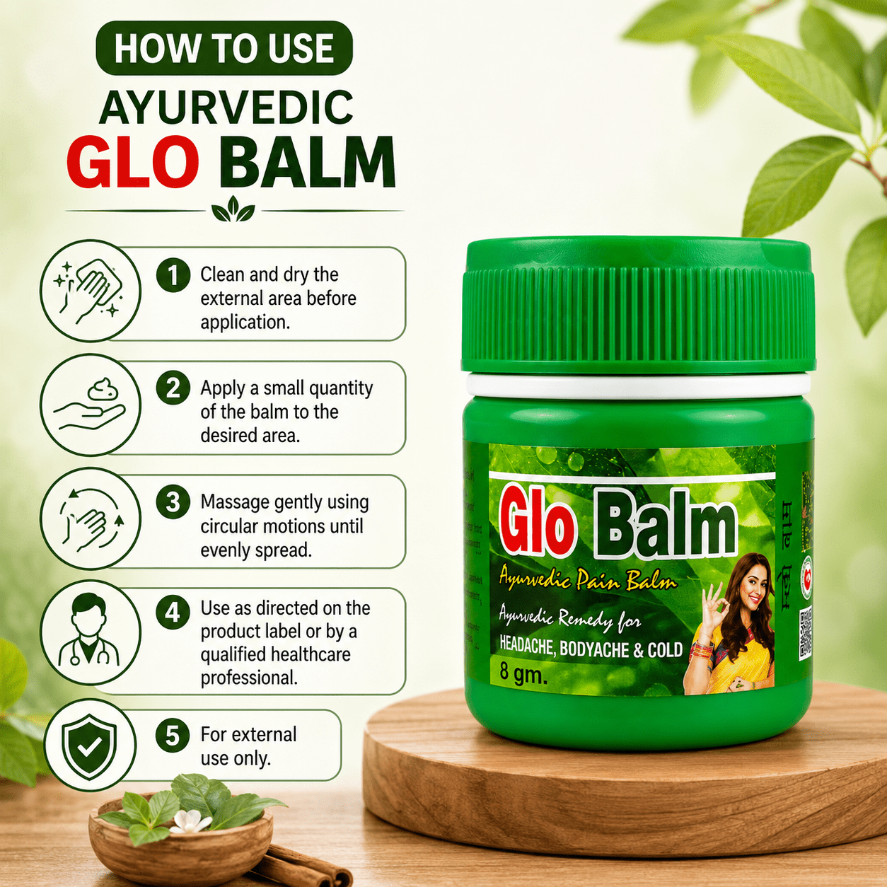 Ayurvedic Glo Balm for Pain, Headache etc (Pack of 10) - HEALTH AIM PHARMACY