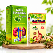 Ayurvedic Green Punarnawa Sugar Free Tonic & Gasaram Capsule Combo - HEALTH AIM PHARMACY