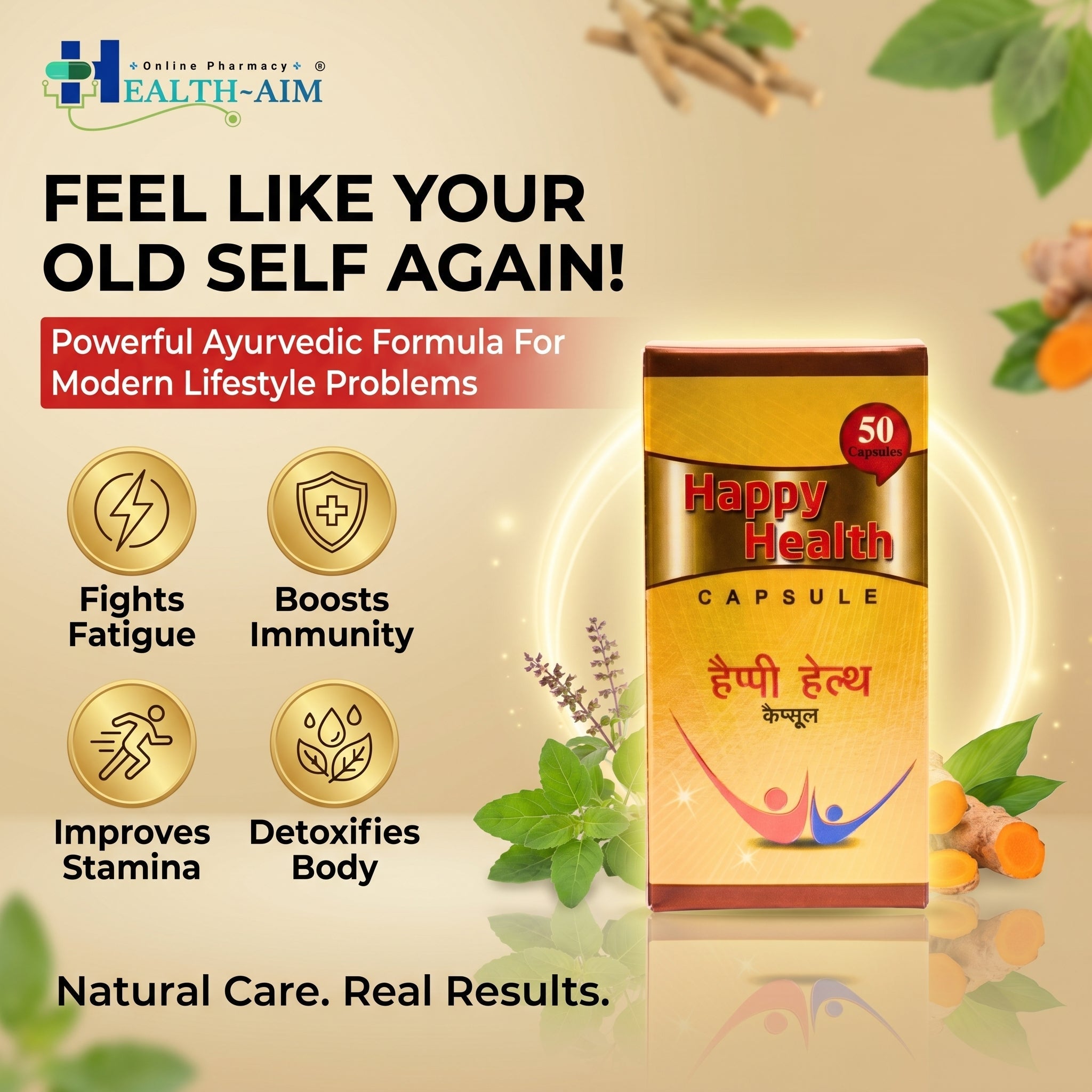 Ayurvedic Happy Health 50 Capsule - HEALTH AIM PHARMACY