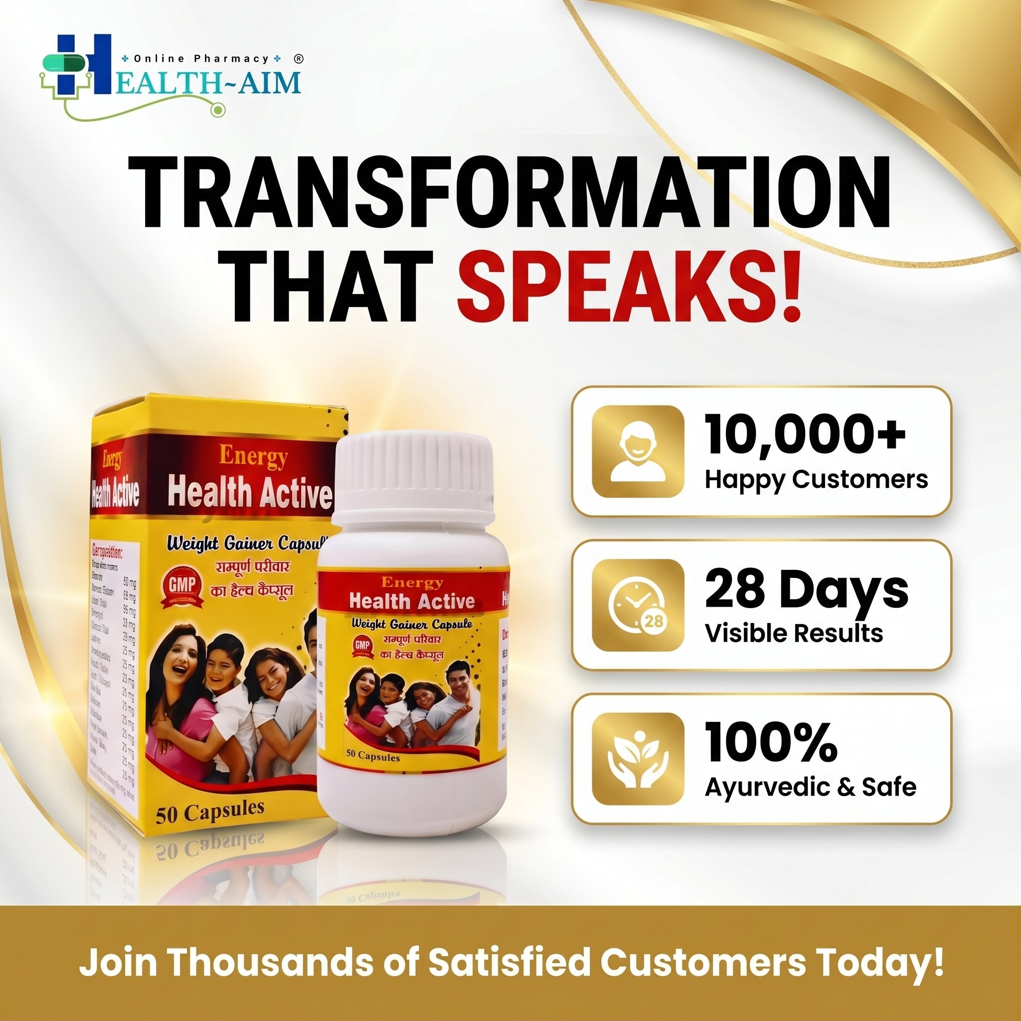 Ayurvedic Health Active Capsule – Daily Energy & Wellness Support | pack of 3 - HEALTH AIM PHARMACY