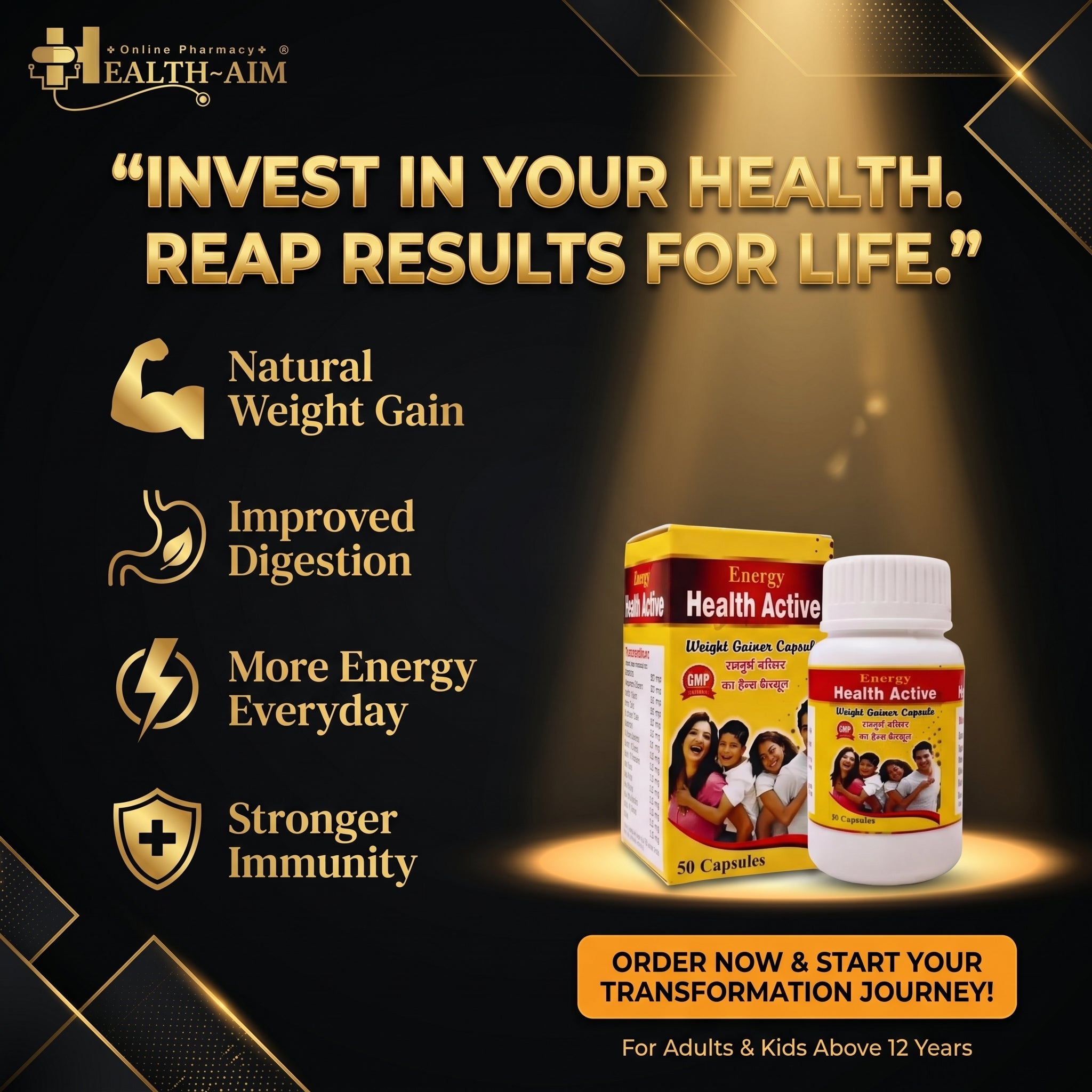 Ayurvedic Health Active Capsule – Daily Energy & Wellness Support | pack of 3 - HEALTH AIM PHARMACY