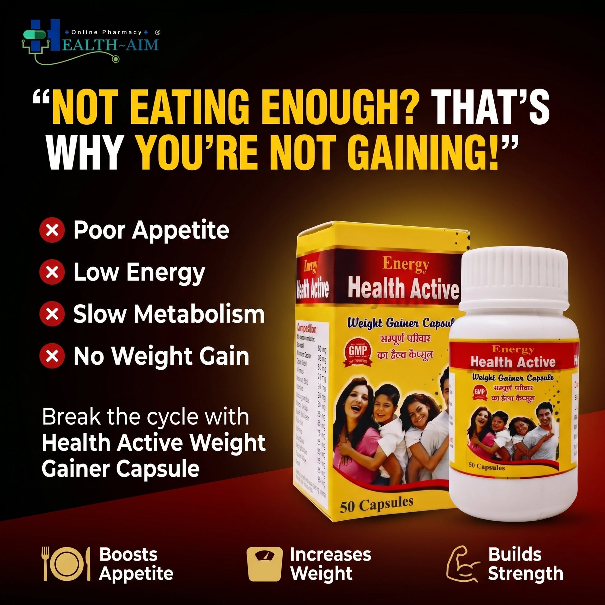 Ayurvedic Health Active Capsule – Daily Energy & Wellness Support | pack of 3 - HEALTH AIM PHARMACY