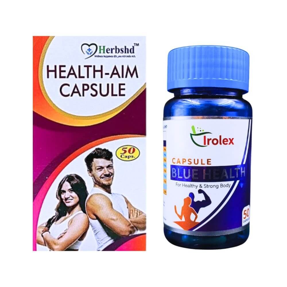 Ayurvedic Health Aim capsule & Blue Health for body building (combo) - HEALTH AIM PHARMACY
