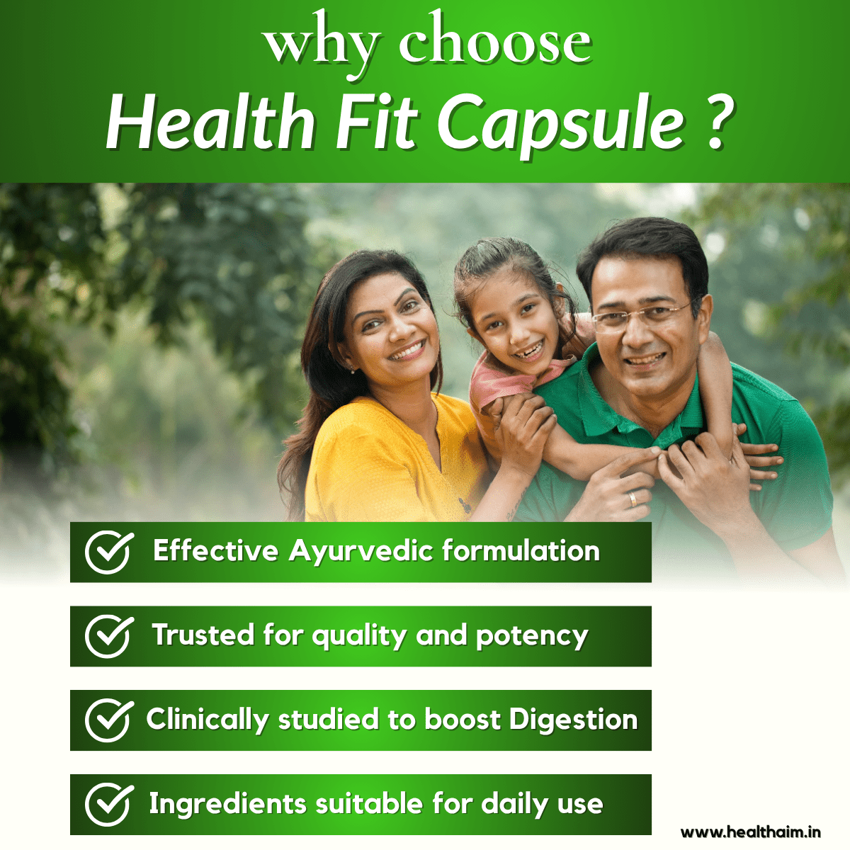 Ayurvedic Health Fit Capsules | Herbal Supplement for Energy, Immunity & Weight Management | Supports Metabolism, Digestion & Overall Wellness | Men & Women | Pack of 3 - HEALTH AIM PHARMACY
