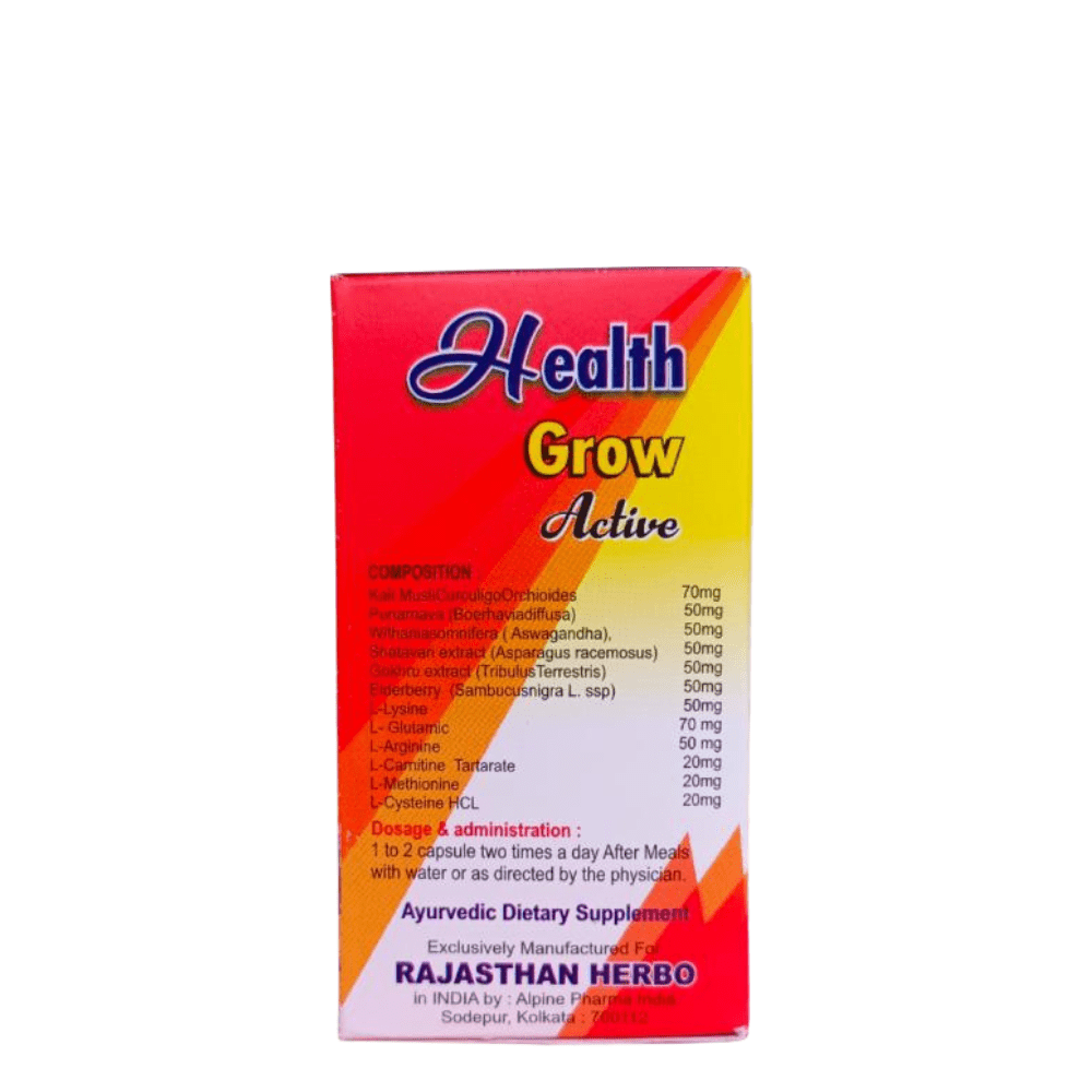 Ayurvedic Health Grow Active Capsule For Healthy Family 50's(pack of 2) - HEALTH AIM PHARMACY