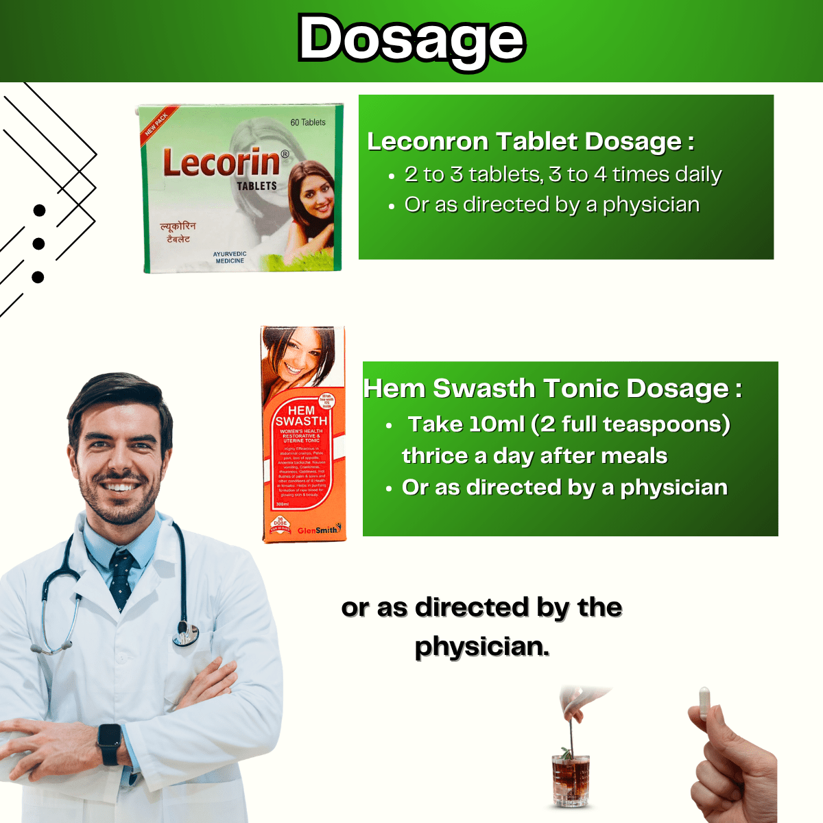 Ayurvedic Hem Swasth Tonic & Lecorin Tablet Women's Combo | 300ml + 60Tabs | Combo Pack - HEALTH AIM PHARMACY