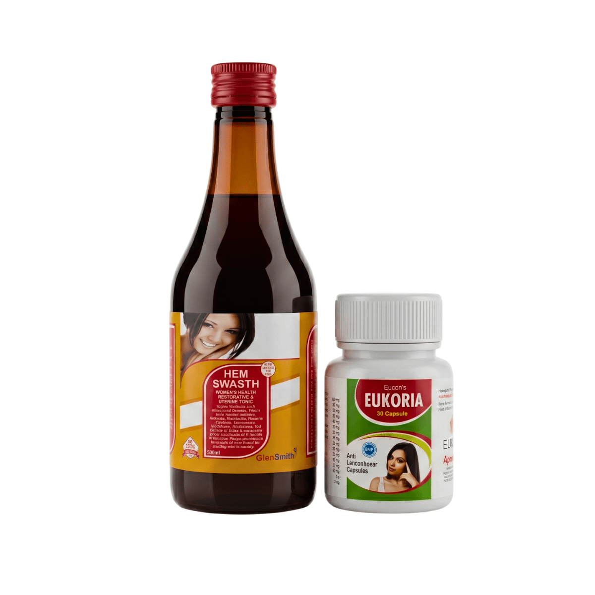 Ayurvedic Hem Swastha Tonic & Eukoria Capsule Combo For Women's Health | 300ml + 30Caps | Combo Pack - HEALTH AIM PHARMACY