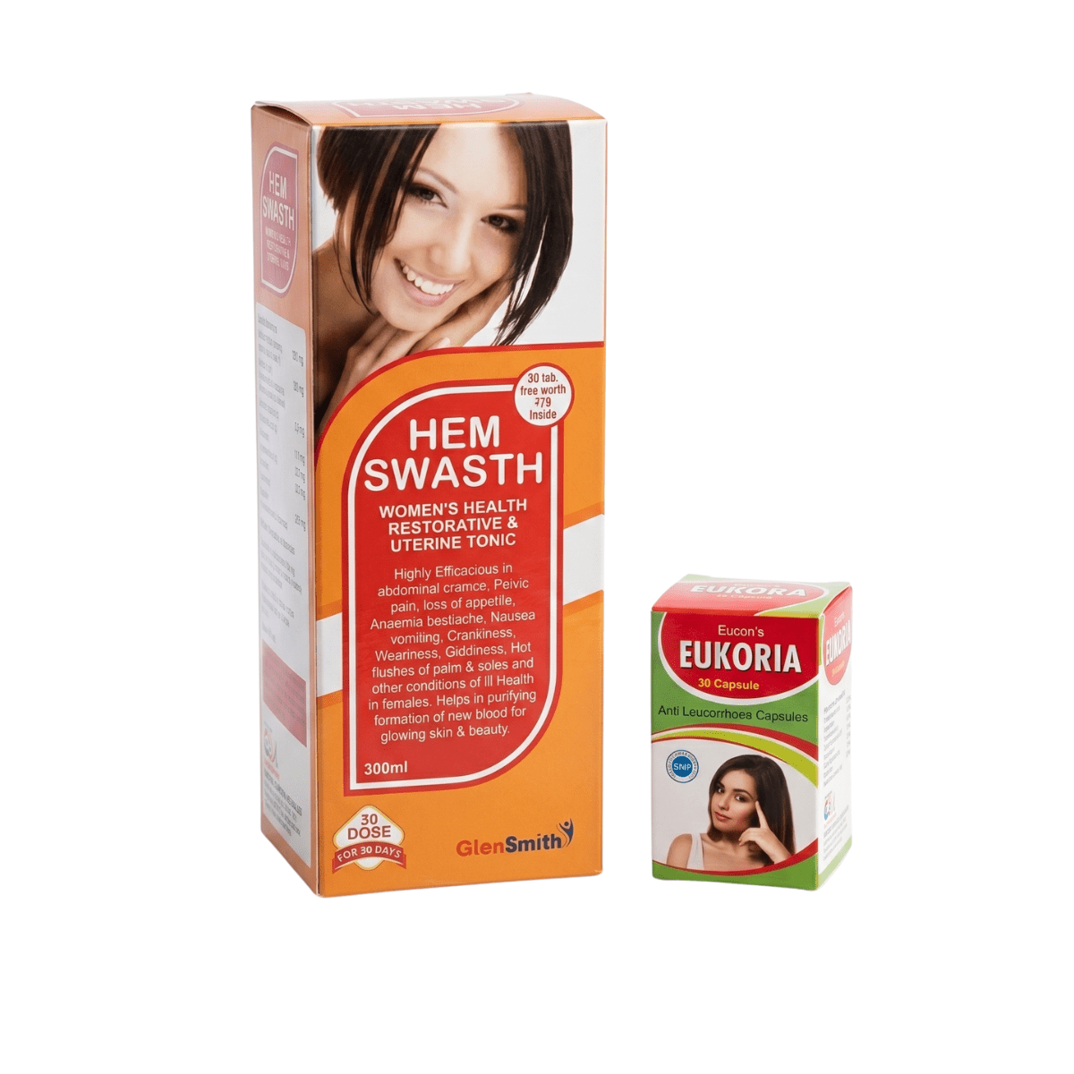 Ayurvedic Hem Swastha Tonic & Eukoria Capsule Combo For Women's Health | 300ml + 30Caps | Combo Pack - HEALTH AIM PHARMACY