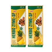 Ayurvedic HERBO ZYME - SF SYRUP | 450ml | (PACK OF 2) - HEALTH AIM PHARMACY