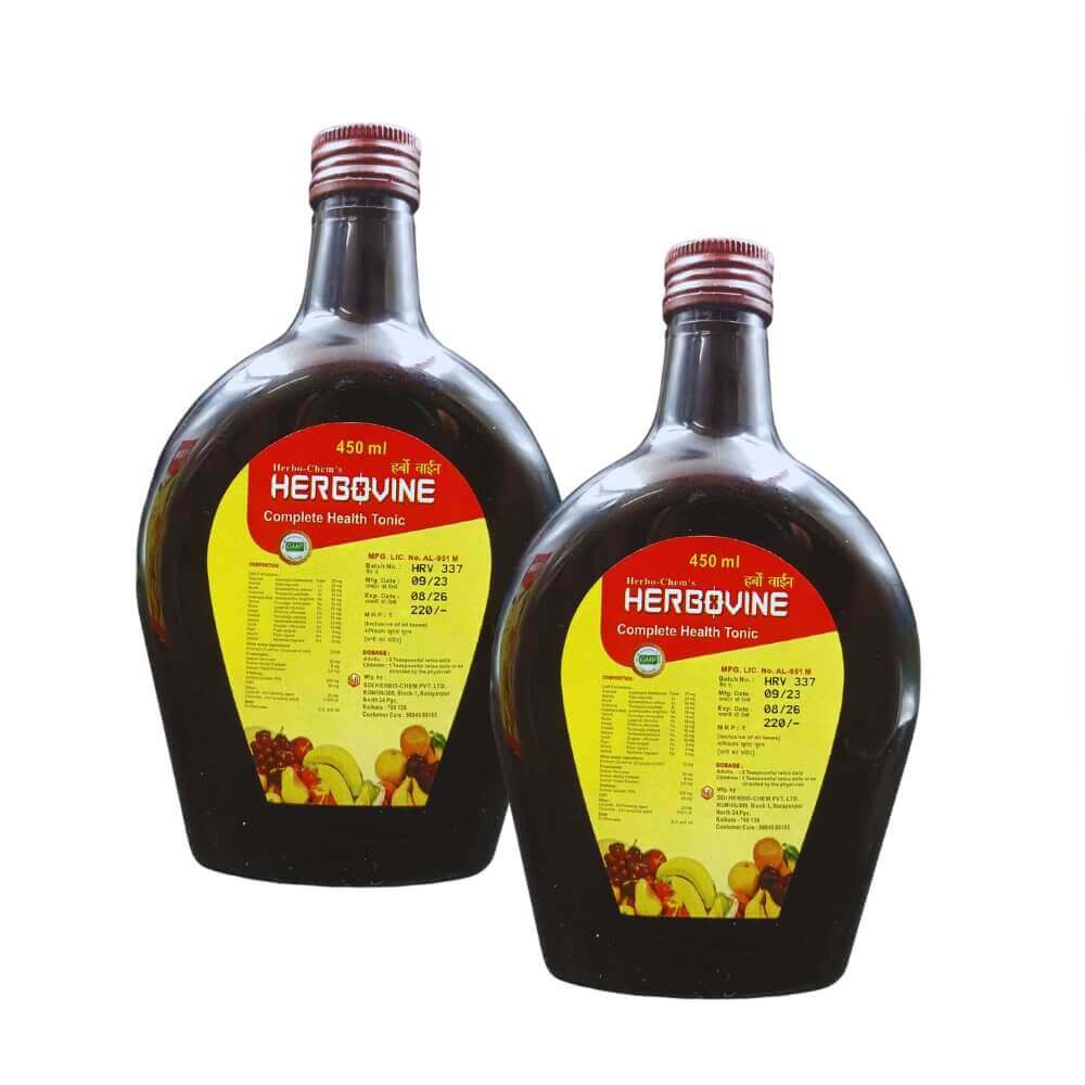 Ayurvedic HERBOVINE syrup 450ml (pack of 3) - HEALTH AIM PHARMACY