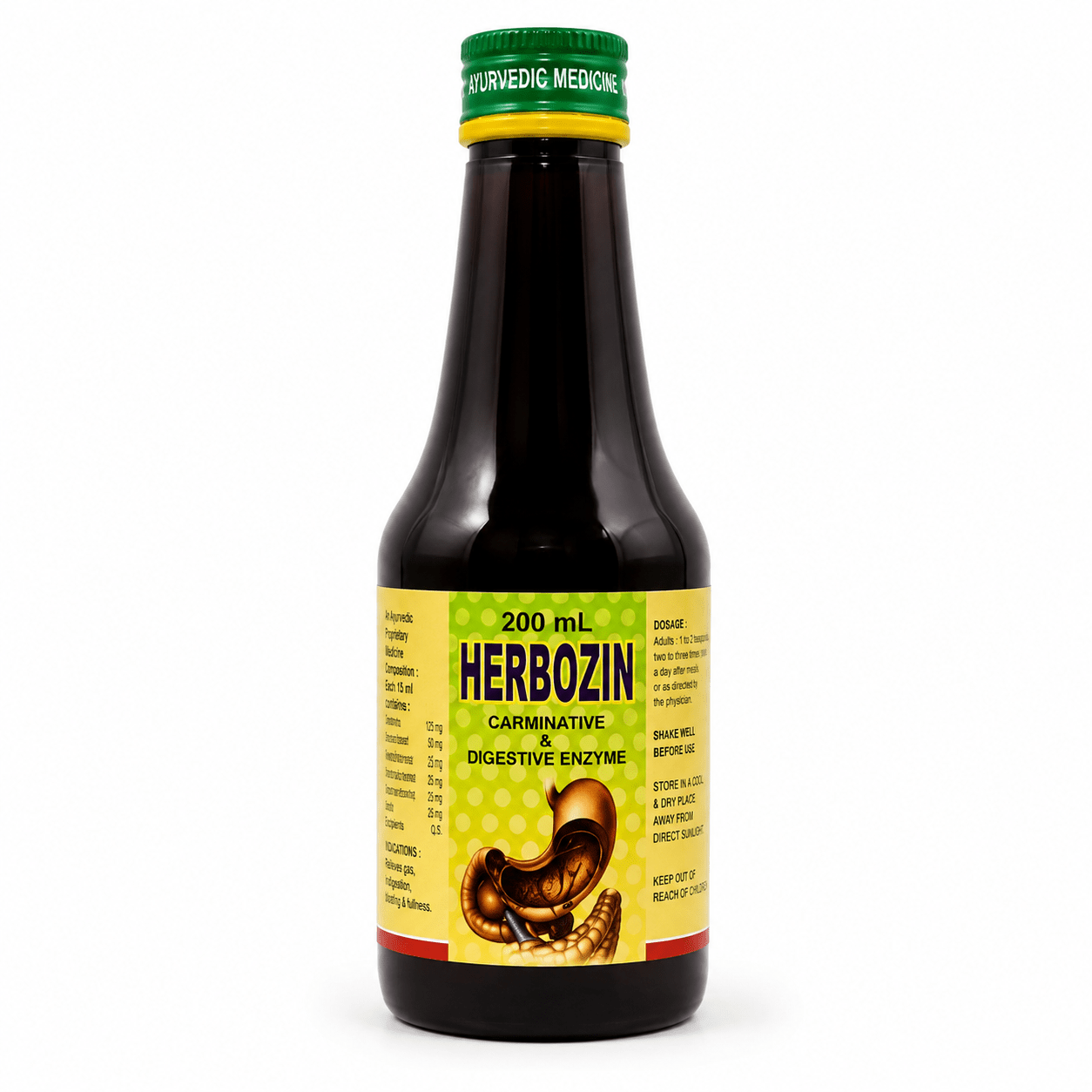 Ayurvedic Herbozin Syrup 200ml (Pack of 4) - HEALTH AIM PHARMACY