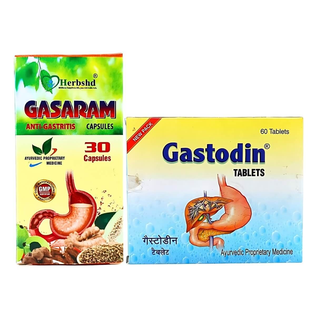 Ayurvedic Herbshd Gasaram Capsule & Gastodin Tablet (Combo pack) - HEALTH AIM PHARMACY