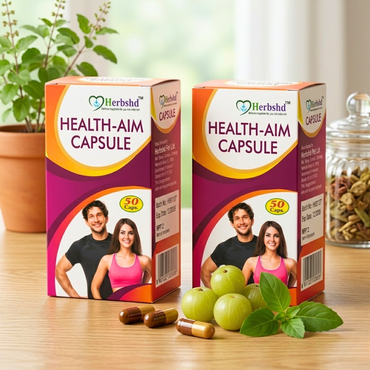 Ayurvedic Herbshd Health Aim Capsule | 50Capules | Pack of 2 - HEALTH AIM PHARMACY