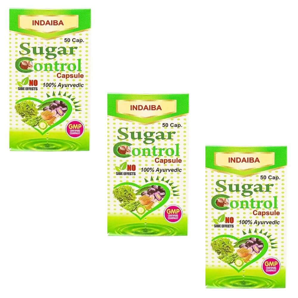 AYURVEDIC INDAIBA SUGAR CONTROL CAPSULE (PACK OF 3) - HEALTH AIM PHARMACY