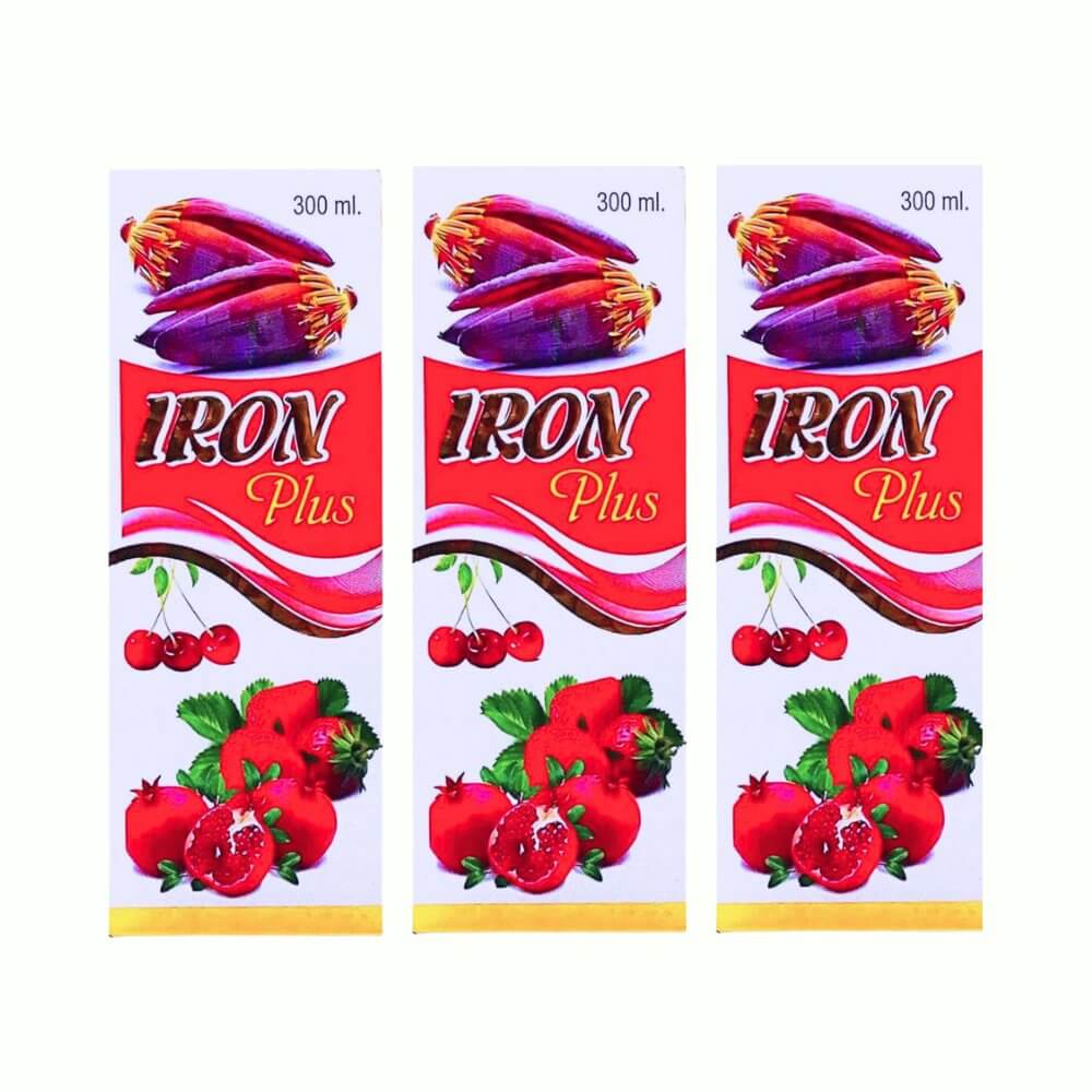 Ayurvedic Iron Plus syrup 300 ml( Pack of 3) - HEALTH AIM PHARMACY