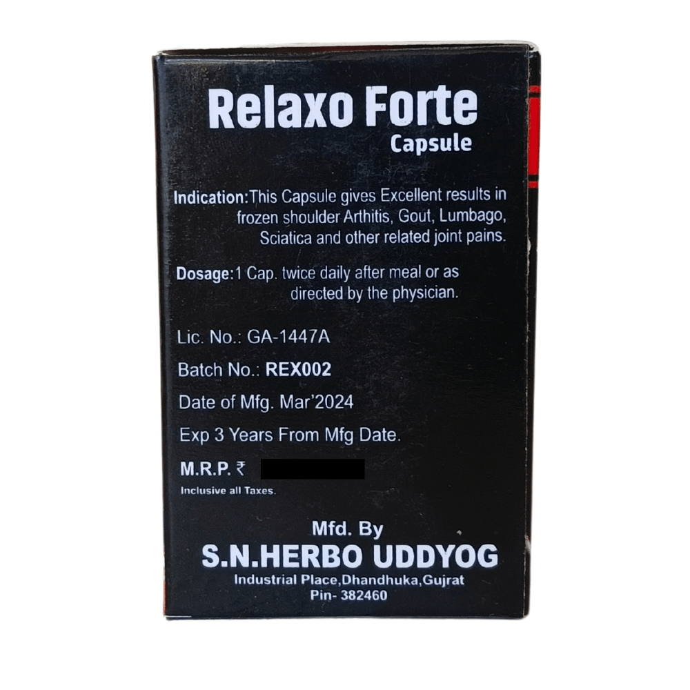 Ayurvedic Joint Pain Relief Relaxo Forte Capsule ( Pack OF 2 ) - HEALTH AIM PHARMACY