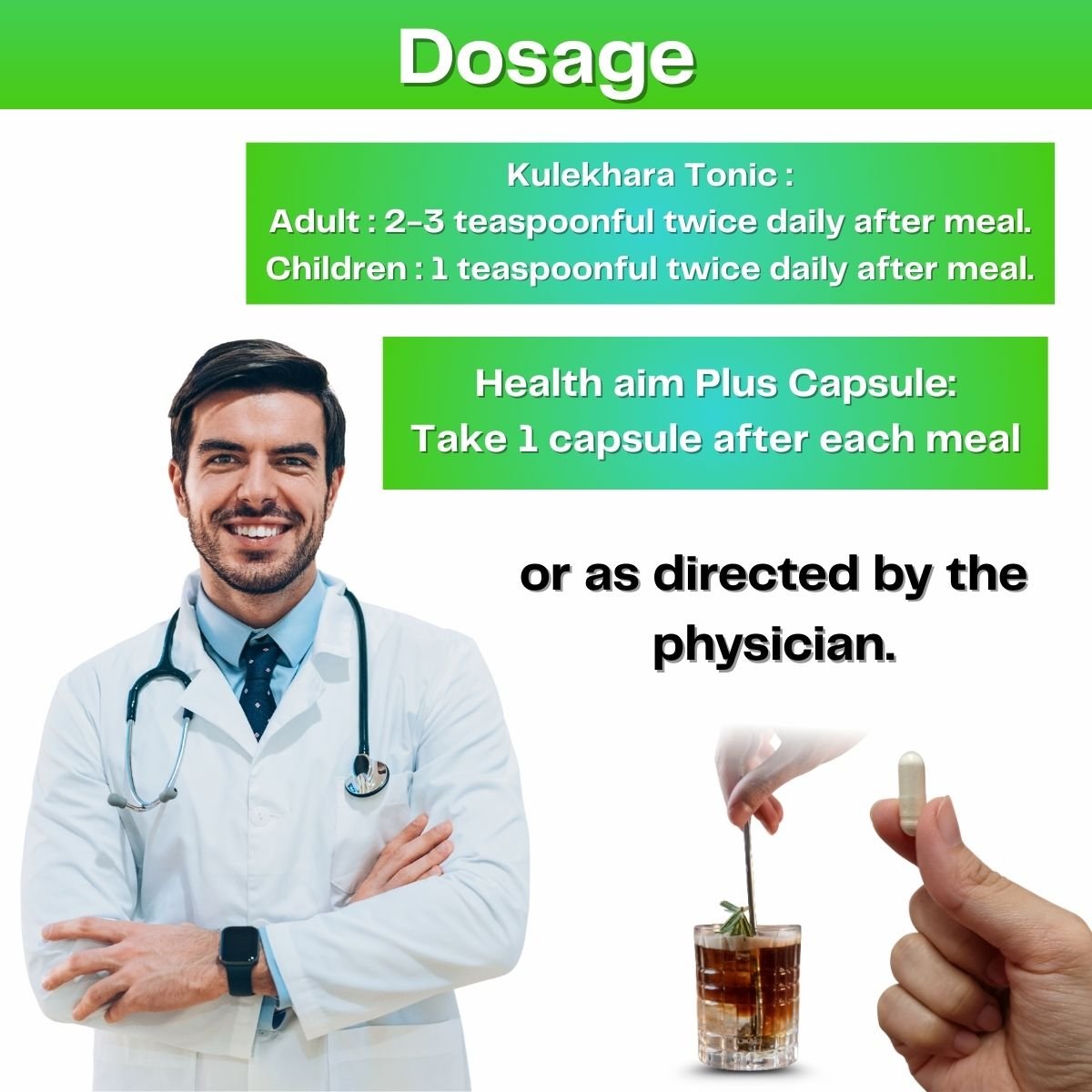 Ayurvedic Kulekhara Tonic & Health Aim Plus Capsule – Complete Blood, Heart & Strength Wellness Combo | 450ml + 30Caps - HEALTH AIM PHARMACY