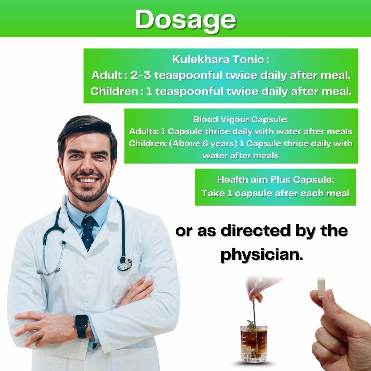 Ayurvedic Kulekhara Tonic | Herbal Blood Vigour Capsule | Ayurvedic Health aim Plus Capsule | Ayurvedic Complete Health Combo for Blood Purification, Heart Care, Weight Gain, Energy & Vitality | 450ml + 30Caps + 30Caps | Combo Pack - HEALTH AIM PHARMACY