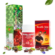 Ayurvedic Kulekhara Tonic | Herbal Blood Vigour Capsule | Ayurvedic Health aim Plus Capsule | Ayurvedic Complete Health Combo for Blood Purification, Heart Care, Weight Gain, Energy & Vitality | 450ml + 30Caps + 30Caps | Combo Pack - HEALTH AIM PHARMACY