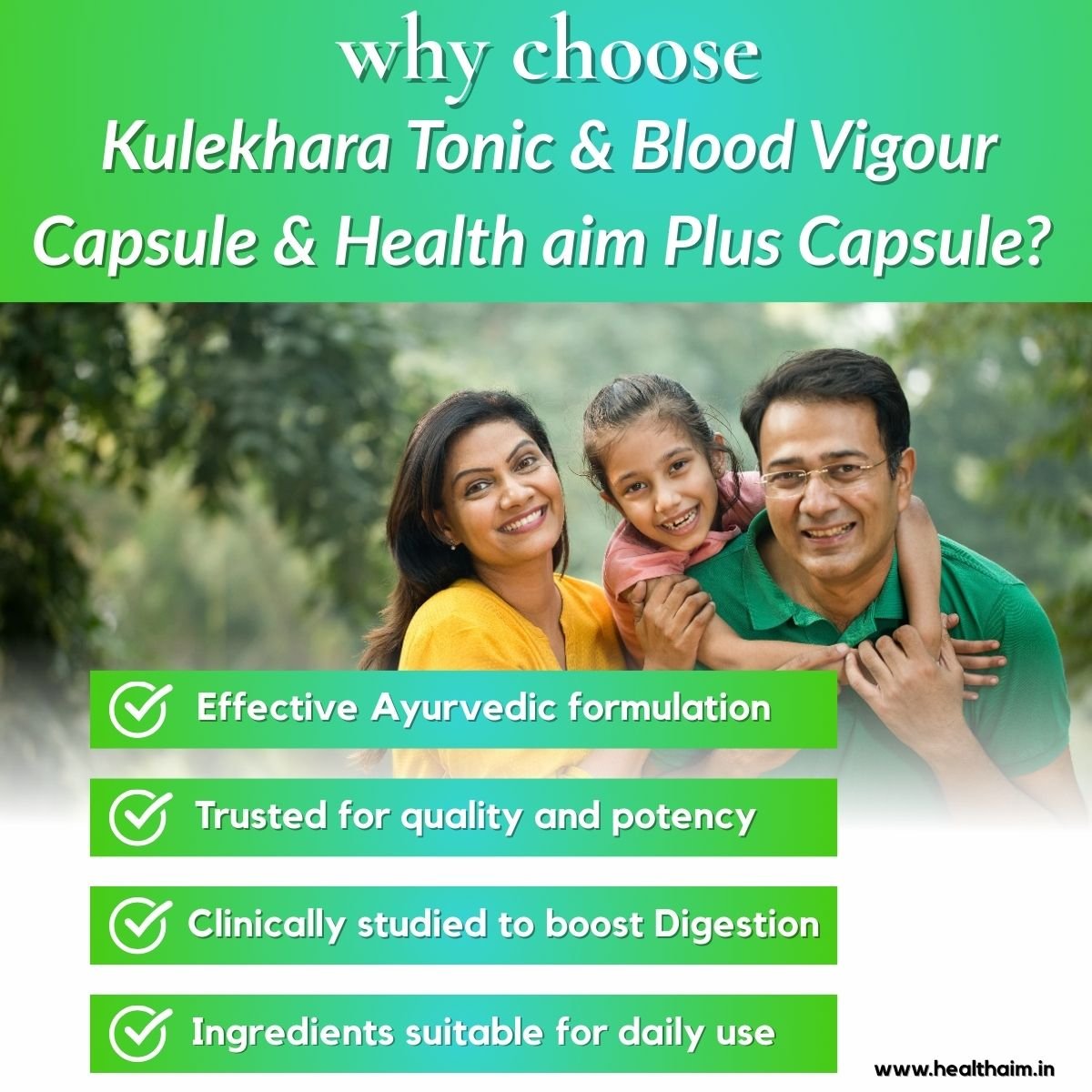 Ayurvedic Kulekhara Tonic | Herbal Blood Vigour Capsule | Ayurvedic Health aim Plus Capsule | Ayurvedic Complete Health Combo for Blood Purification, Heart Care, Weight Gain, Energy & Vitality | 450ml + 30Caps + 30Caps | Combo Pack - HEALTH AIM PHARMACY