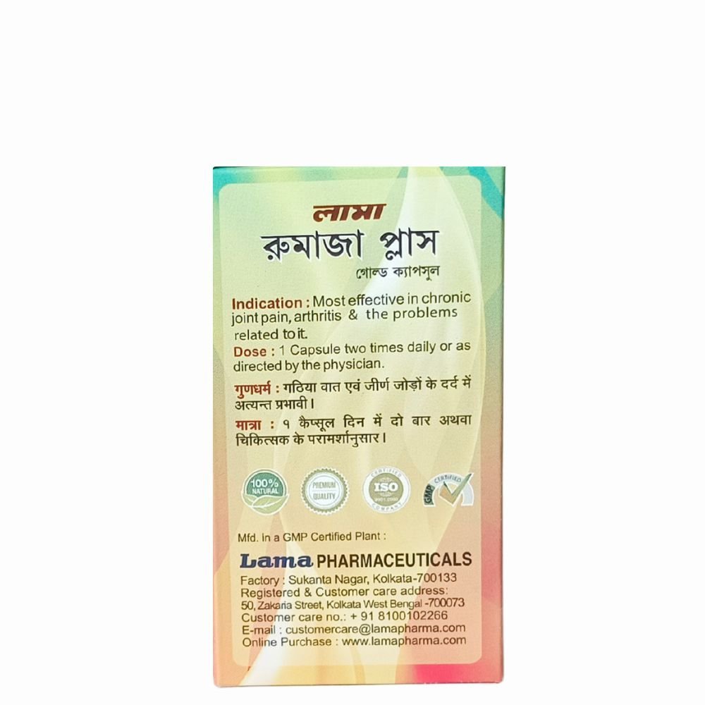 Ayurvedic Lama Rhumaja Plus Gold 30 Capsule - HEALTH AIM PHARMACY