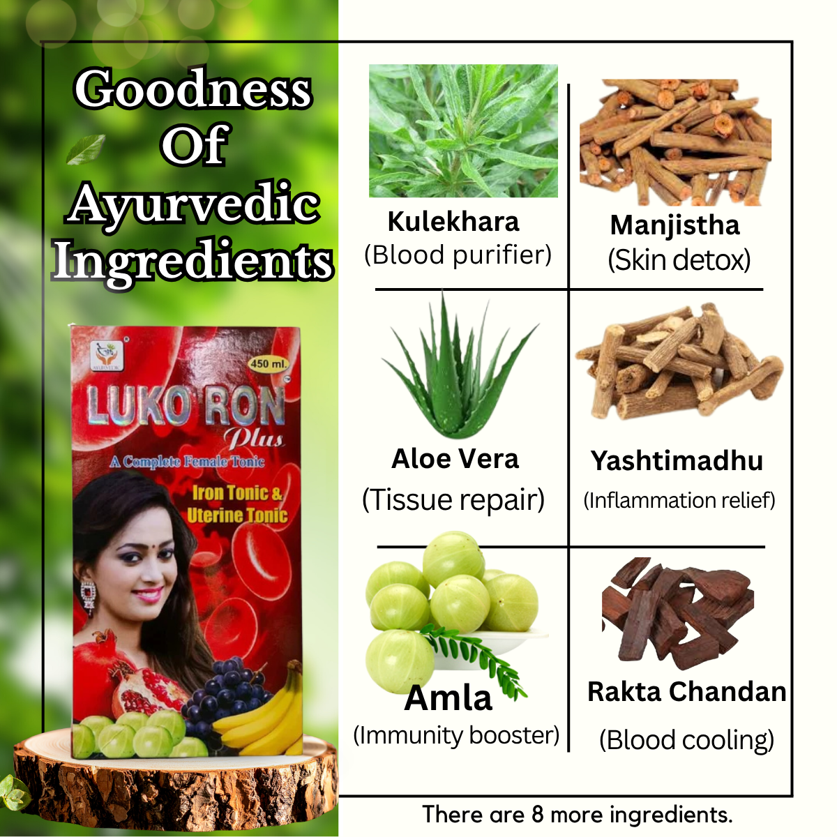 Ayurvedic Lecorin Tablets & Luko Ron Plus Tonic Women's Combo | 60Tabs + 450ml | Combo Pack - HEALTH AIM PHARMACY