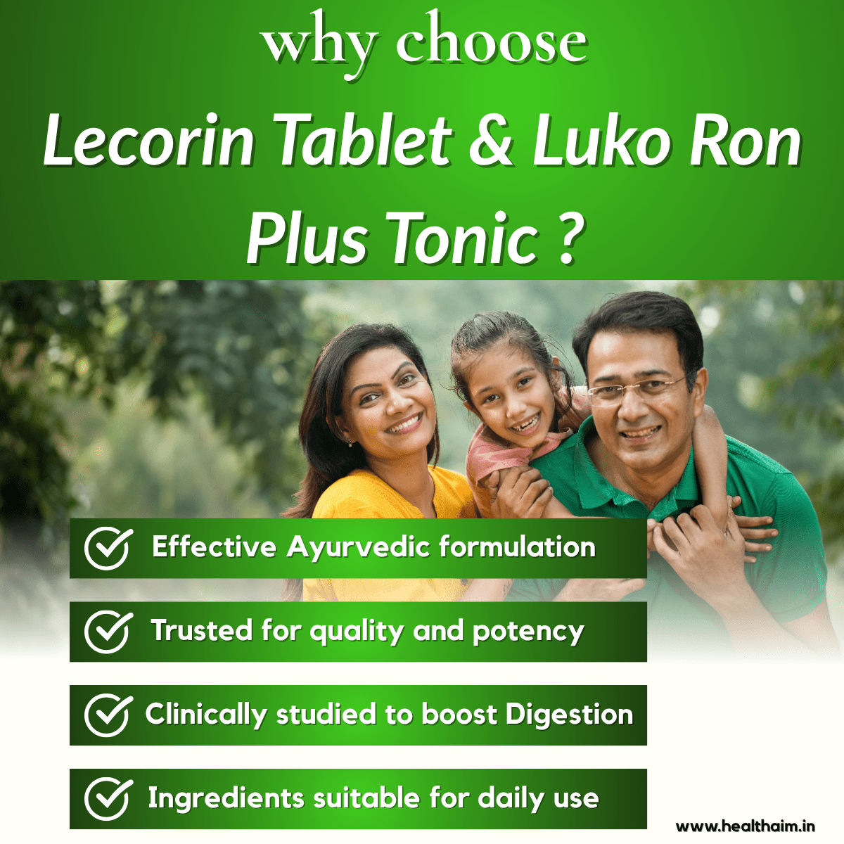 Ayurvedic Lecorin Tablets & Luko Ron Plus Tonic Women's Combo | 60Tabs + 450ml | Combo Pack - HEALTH AIM PHARMACY